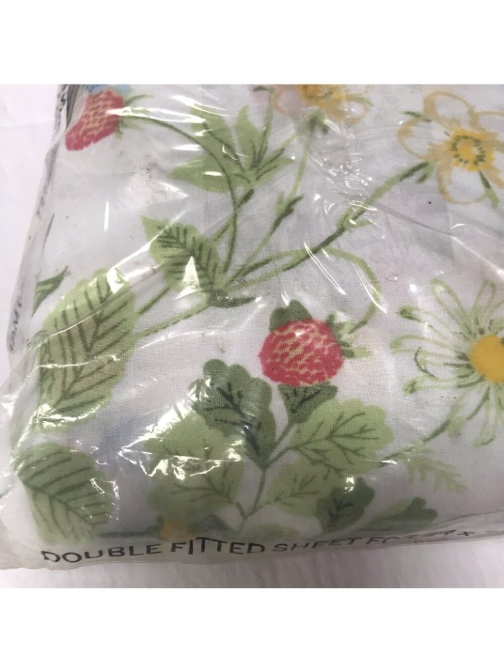 Vintage Pequot Double Fitted Sheet Floral Berries Cottage Gardens 54"x76" USA - Picture 7 of 12